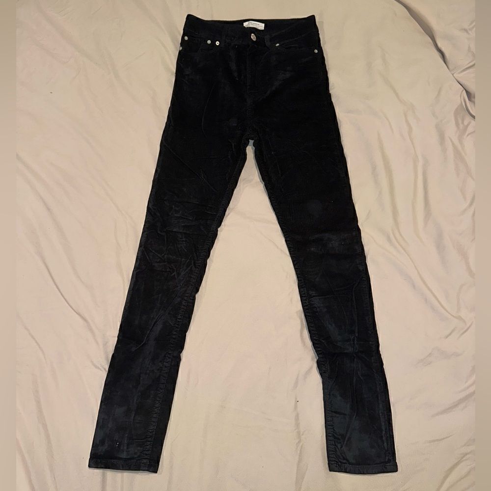 Black velvet high waisted jeans Zara size 36 USA 4
